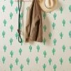 'Cactus' Grasscloth Wallpaper By Tea Collection -Wall Decoration Store Wallshoppe Grasscloth Cactus Wallpaper by Tea Collection RS