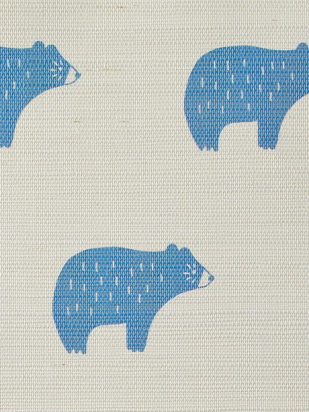'Chubby Bear' Grasscloth Wallpaper By Tea Collection - Cerulean - Image 3