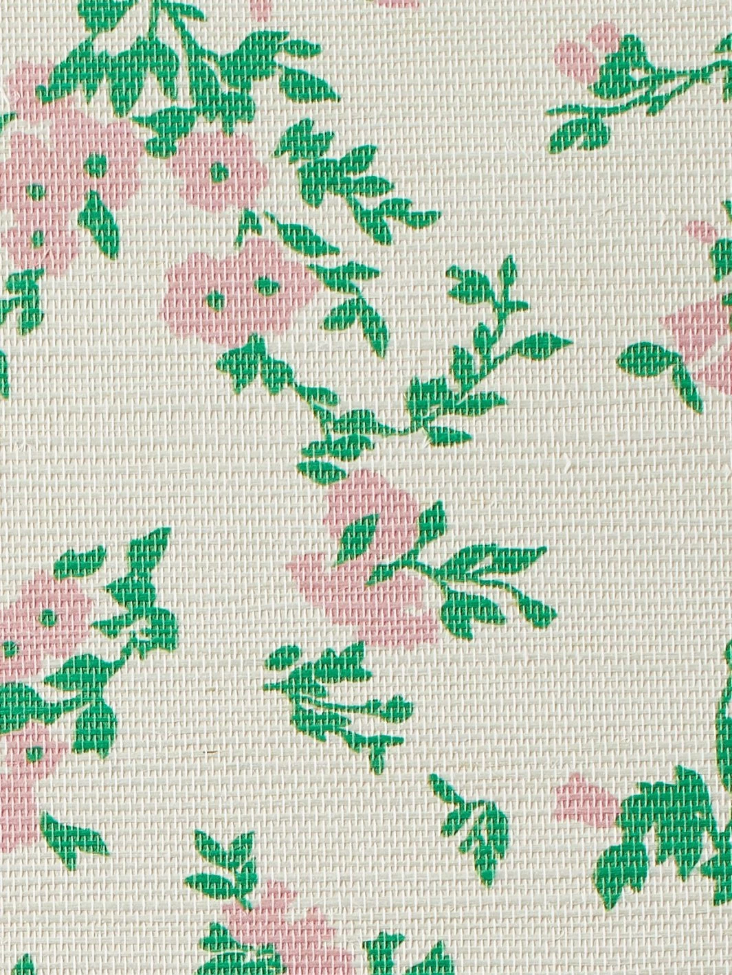 'Francoise Floral' Grasscloth Wallpaper By Clare V. - Pink 5 'Francoise Floral' Grasscloth Wallpaper By Clare V. - Pink - Image 3