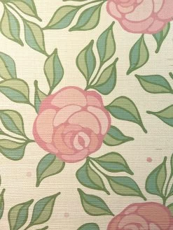 'Groovy Floral' Grasscloth Wallpaper By Barbie™ - Ballet Slipper 7 'Groovy Floral' Grasscloth Wallpaper By Barbie™ - Ballet Slipper -Wall Decoration Store Wallshoppe Grasscloth Groovy Floral by Barbie Ballet Slipper Detail