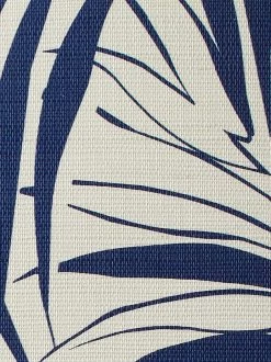 'Majesty Palm' Grasscloth Wallpaper By Wallshoppe - Navy -Wall Decoration Store Wallshoppe Grasscloth Majesty Palm Wallpaper Navy Detail