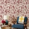 'Majesty Palm' Grasscloth Wallpaper By Wallshoppe - Rust -Wall Decoration Store Wallshoppe Grasscloth Majesty Palm Wallpaper Rust RS