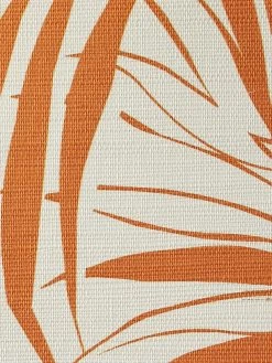'Majesty Palm' Grasscloth Wallpaper By Wallshoppe - Terracotta -Wall Decoration Store Wallshoppe Grasscloth Majesty Palm Wallpaper Terracota Detail