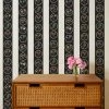 'Montaigne Stripe' Grasscloth Wallpaper By Carly Beck - Black