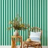 'Ojai Stripe' Grasscloth Wallpaper By Wallshoppe - Green -Wall Decoration Store Wallshoppe Grasscloth Ojai Stripe Wallpaper Green RS