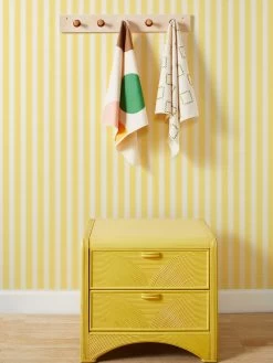 'Ojai Stripe' Grasscloth Wallpaper By Wallshoppe - Yellow