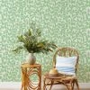 'Orchard Leaves' Grasscloth Wallpaper By Wallshoppe - Spring Green -Wall Decoration Store Wallshoppe Grasscloth Orchard Leaves Wallpaper Spring Green RS