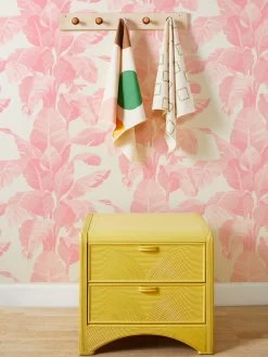 'Pacifico Palm' Grasscloth Wallpaper By Nathan Turner - Garcelle Pink