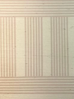 'Roman Holiday Grid' Grasscloth Wallpaper By Barbie™ - Oyster -Wall Decoration Store Wallshoppe Grasscloth Roman Holiday Grid by Barbie Oyster Detail