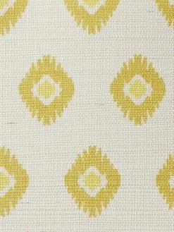 'Tangier Medallion' Grasscloth Wallpaper By Wallshoppe - Yellow -Wall Decoration Store Wallshoppe Grasscloth Tangier Medallion Wallpaper Yellow Detail