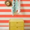 'Wide Stripe' Grasscloth Wallpaper By Wallshoppe - Persimmon
