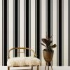 'Yorkshire Stripe' Grasscloth Wallpaper By Wallshoppe - Black