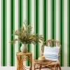 'Yorkshire Stripe' Grasscloth Wallpaper By Wallshoppe - Green