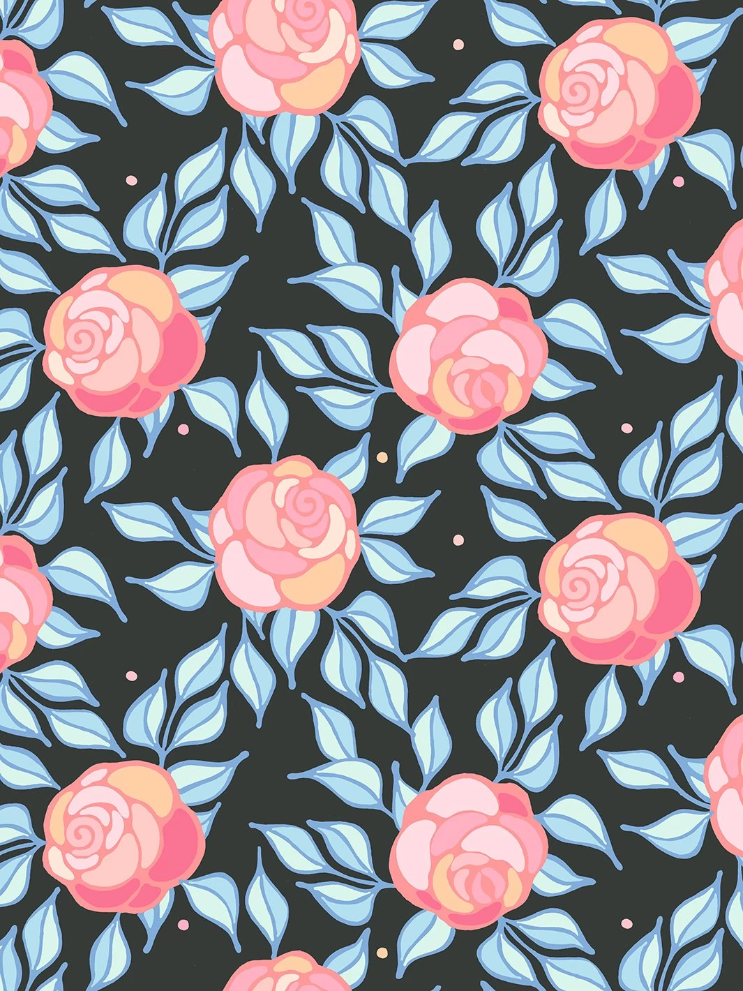'Groovy Floral' Wallpaper By Barbie™ - Charcoal 3 'Groovy Floral' Wallpaper By Barbie™ - Charcoal