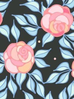 'Groovy Floral' Wallpaper By Barbie™ - Charcoal 7 'Groovy Floral' Wallpaper By Barbie™ - Charcoal -Wall Decoration Store Wallshoppe Groovy Floral Wallpaper by Barbie Charcoal Detail