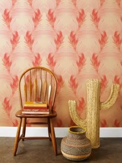 'Belafonte Palm' Kraft Wallpaper By Nathan Turner - Red