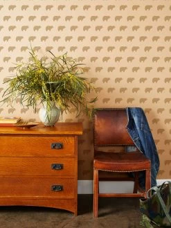 'Chubby Bear' Kraft Wallpaper By Tea Collection - Taupe
