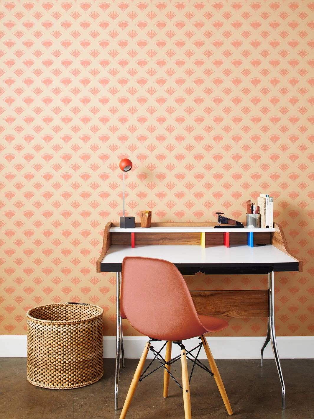 'Lotus & Papyrus' Kraft Wallpaper By Tea Collection - Ballet Slipper