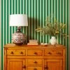 'Ojai Stripe' Kraft' Wallpaper By Wallshoppe - Green