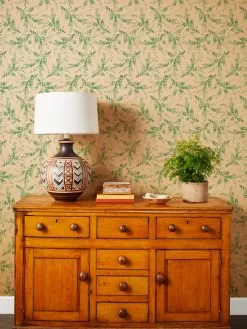 'Sweet Caroline' Kraft' Wallpaper By Wallshoppe - Green