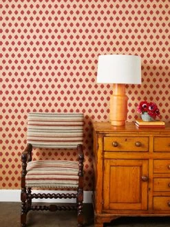 'Tangier Medallion' Kraft' Wallpaper By Wallshoppe - Rose