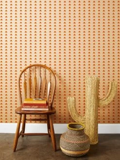 'Triangles' Kraft Wallpaper By Nathan Turner - Terracotta