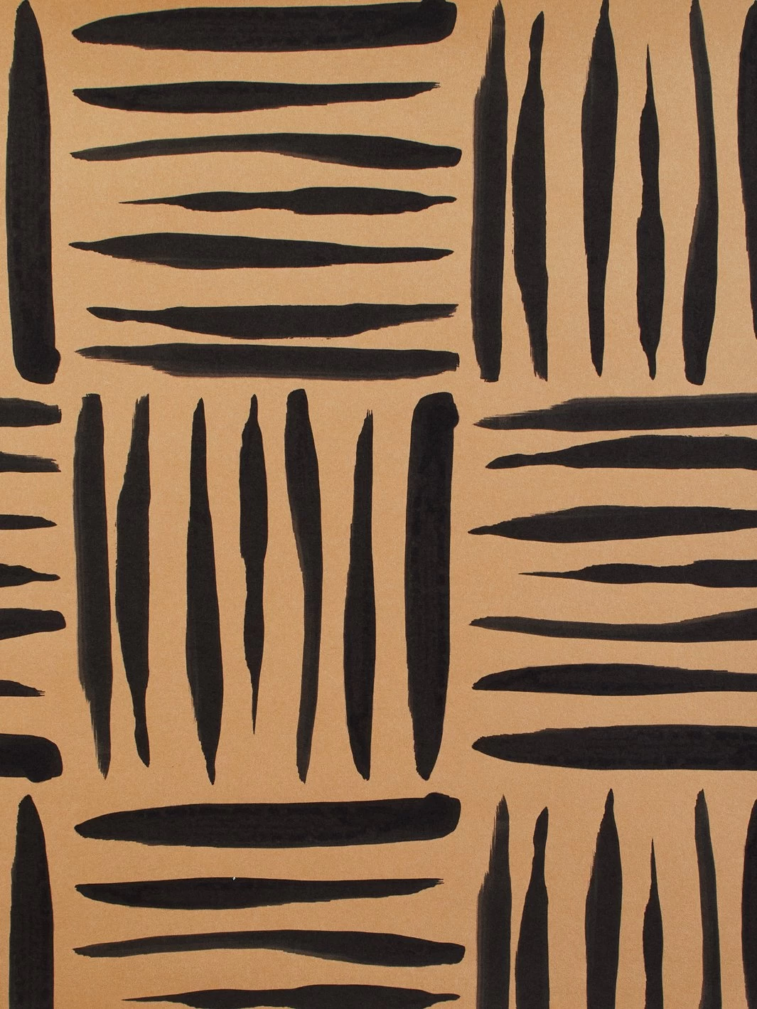 'Watercolor Weave Small' Kraft' Wallpaper By Wallshoppe - Black - Image 2
