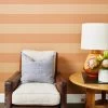 'Wide Stripe' Kraft' Wallpaper By Wallshoppe - Blush