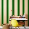 'Yorkshire Stripe' Kraft' Wallpaper By Wallshoppe - Green -Wall Decoration Store Wallshoppe Kraft Yorkshire Stripe Green RS