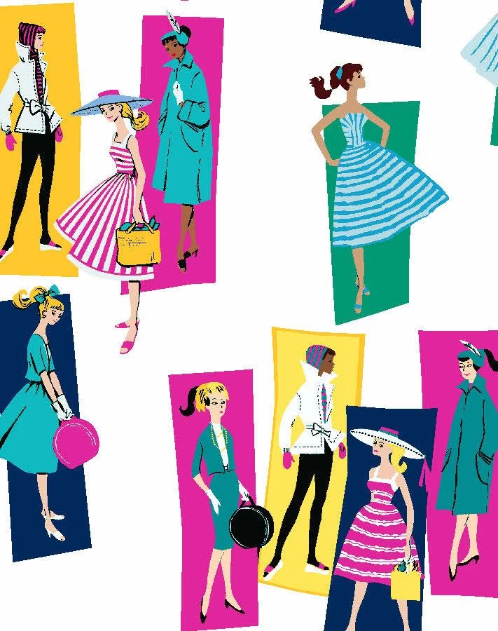 'Mod Shapes' Wallpaper By Barbie™ - Emerald Berry 3 'Mod Shapes' Wallpaper By Barbie™ - Emerald Berry