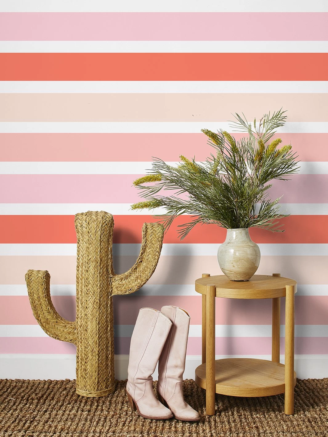 'Ombre Stripe' Wallpaper By Barbie™ - Peach