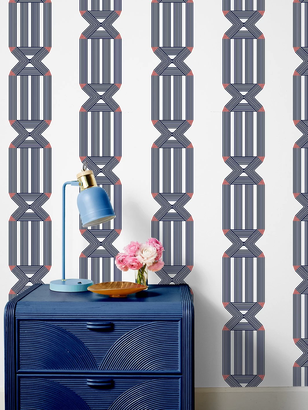 'Roman Holiday Key' Wallpaper By Barbie™ - Navy
