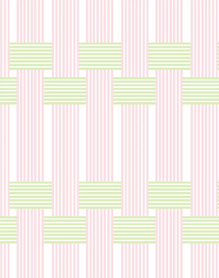 'Roman Holiday Woven' Wallpaper By Barbie™ - Pink Green - Image 2