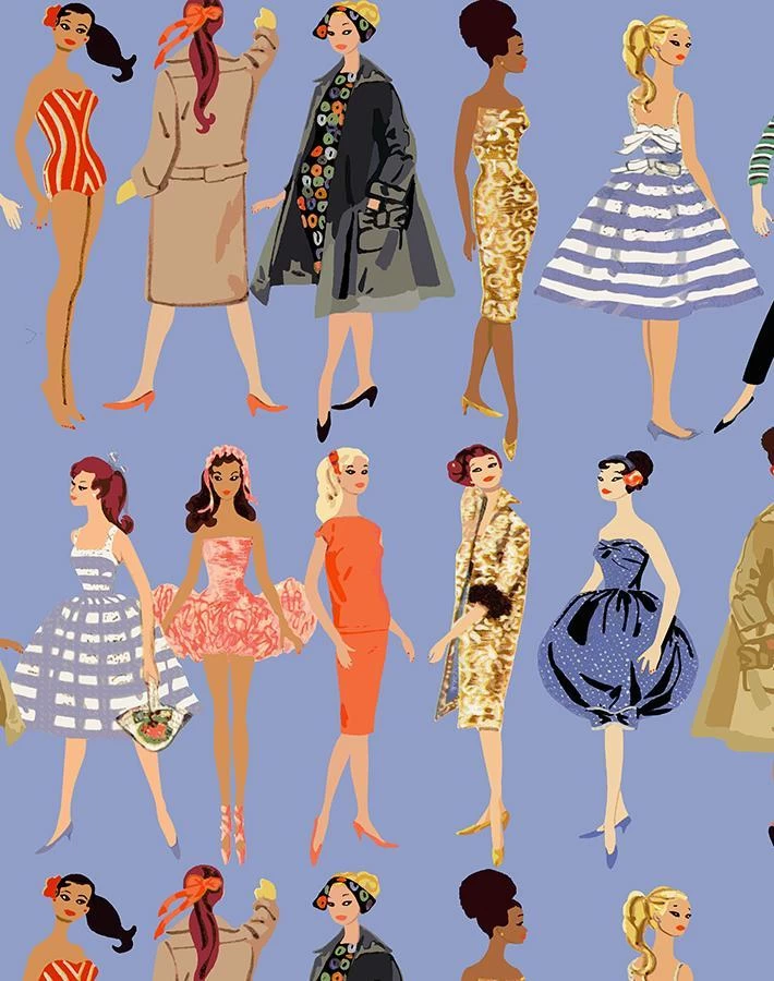 'Vintage Illustration' Wallpaper By Barbie™ - Violet - Image 3