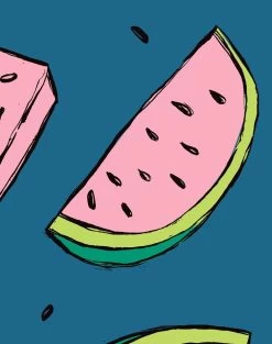 'Watermelon' Wallpaper By Tea Collection - Cadet Blue 7 'Watermelon' Wallpaper By Tea Collection - Cadet Blue -Wall Decoration Store Watermelon CadetBlue detail