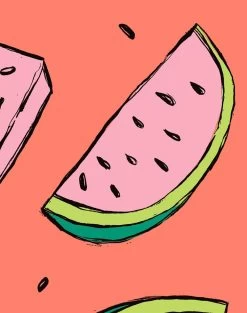 'Watermelon' Wallpaper By Tea Collection - Watermelon -Wall Decoration Store Watermelon Watermelon detail