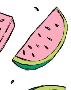 'Watermelon' Wallpaper By Tea Collection - White -Wall Decoration Store Watermelon White detail