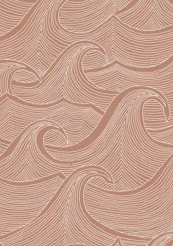 'Waves Two Tone' Wallpaper By Lingua Franca - Clay -Wall Decoration Store Waves Two Tone Wallpaper Lingua Franca Clay Detail