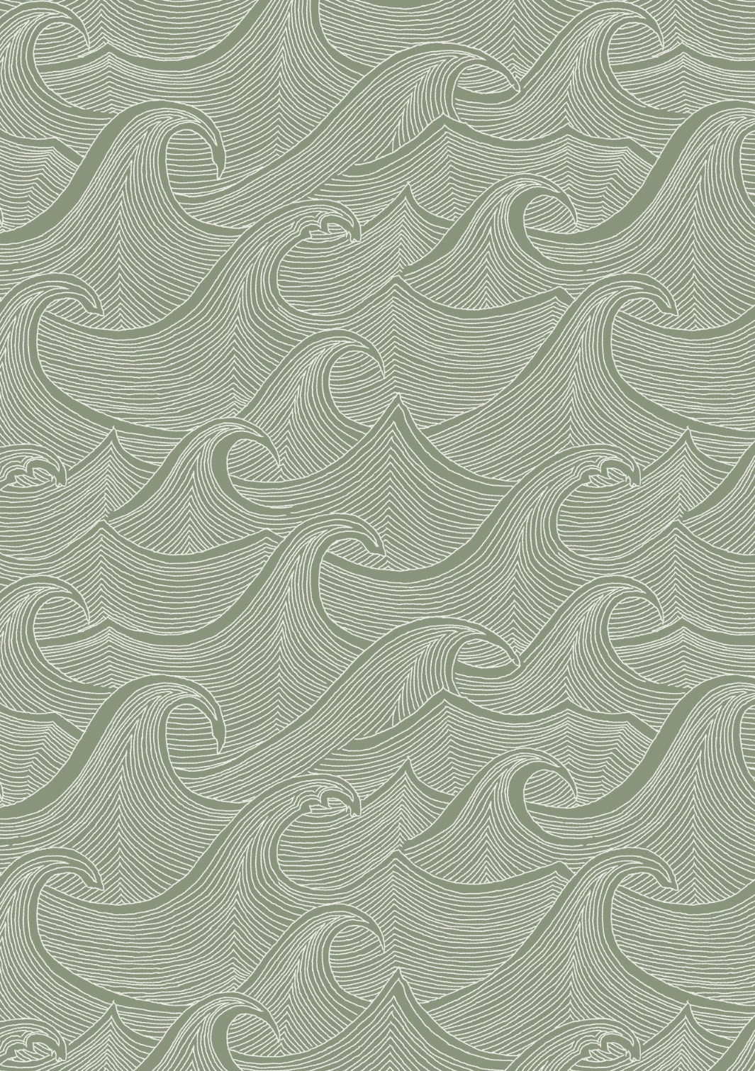 'Waves Two Tone' Wallpaper By Lingua Franca - Moss 4 'Waves Two Tone' Wallpaper By Lingua Franca - Moss - Image 2