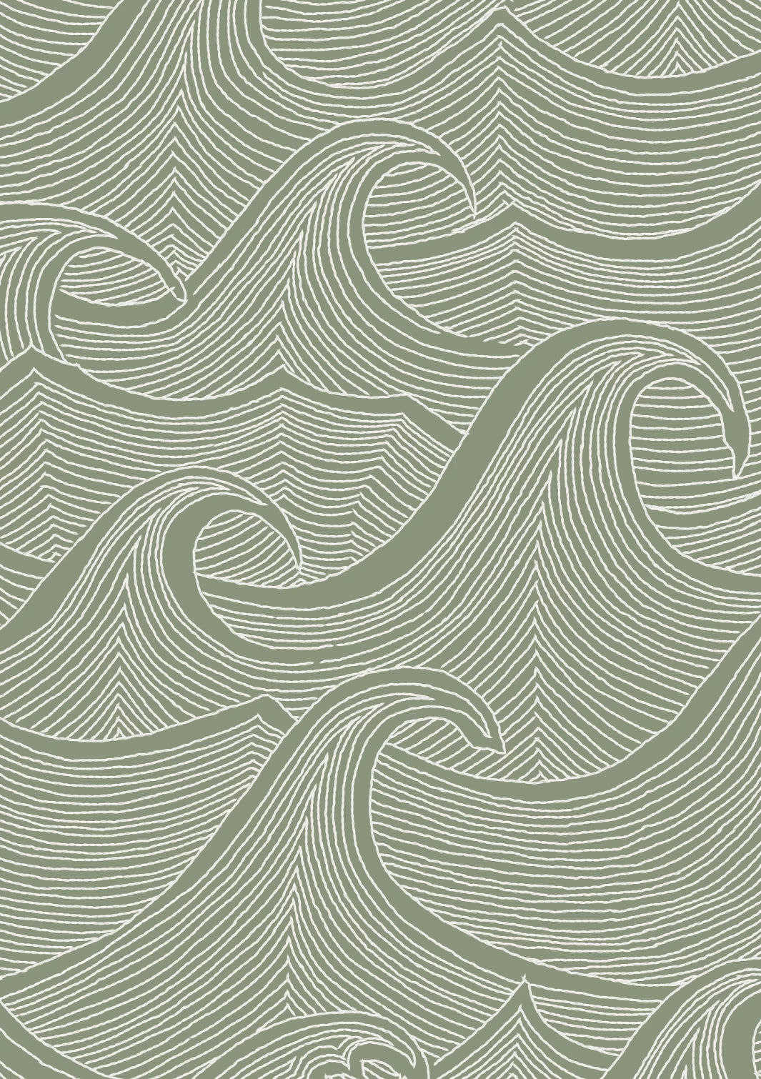 'Waves Two Tone' Wallpaper By Lingua Franca - Moss 5 'Waves Two Tone' Wallpaper By Lingua Franca - Moss - Image 3