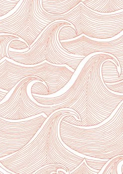 'Waves Two Tone' Wallpaper By Lingua Franca - Persimmon On Ivory -Wall Decoration Store Waves Two Tone Wallpaper Lingua Franca Persimmon on Ivory Detail