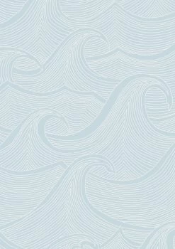 'Waves Two Tone' Wallpaper By Lingua Franca - Seaglass -Wall Decoration Store Waves Two Tone Wallpaper Lingua Franca Seaglass Detail