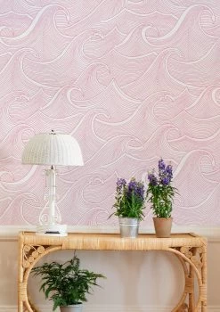 'Waves' Wallpaper By Lingua Franca - Pink