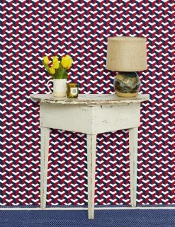 'Y Not' Wallpaper By Wallshoppe - Garnet / Indigo -Wall Decoration Store Y Not garnet indigo 2.700x910 b02c9863 68e1 4303 b8ff 3914afd6f7a9