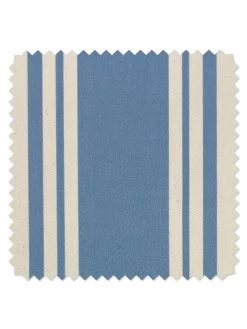 'Fabric By The Yard - Yorkshire Stripe - Cornflower On Organic Twill
