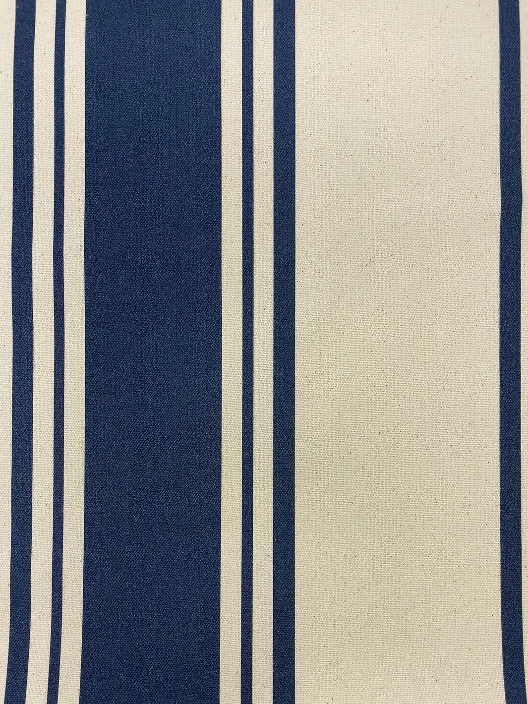 'Fabric By The Yard - Yorkshire Stripe - Navy On Raw Canvas 4 'Fabric By The Yard - Yorkshire Stripe - Navy On Raw Canvas - Image 2