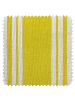 'Fabric By The Yard - Yorkshire Stripe - Yellow On Raw Canvas