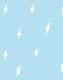 'Zeus Lightning' Wallpaper By Tea Collection - Baby Blue