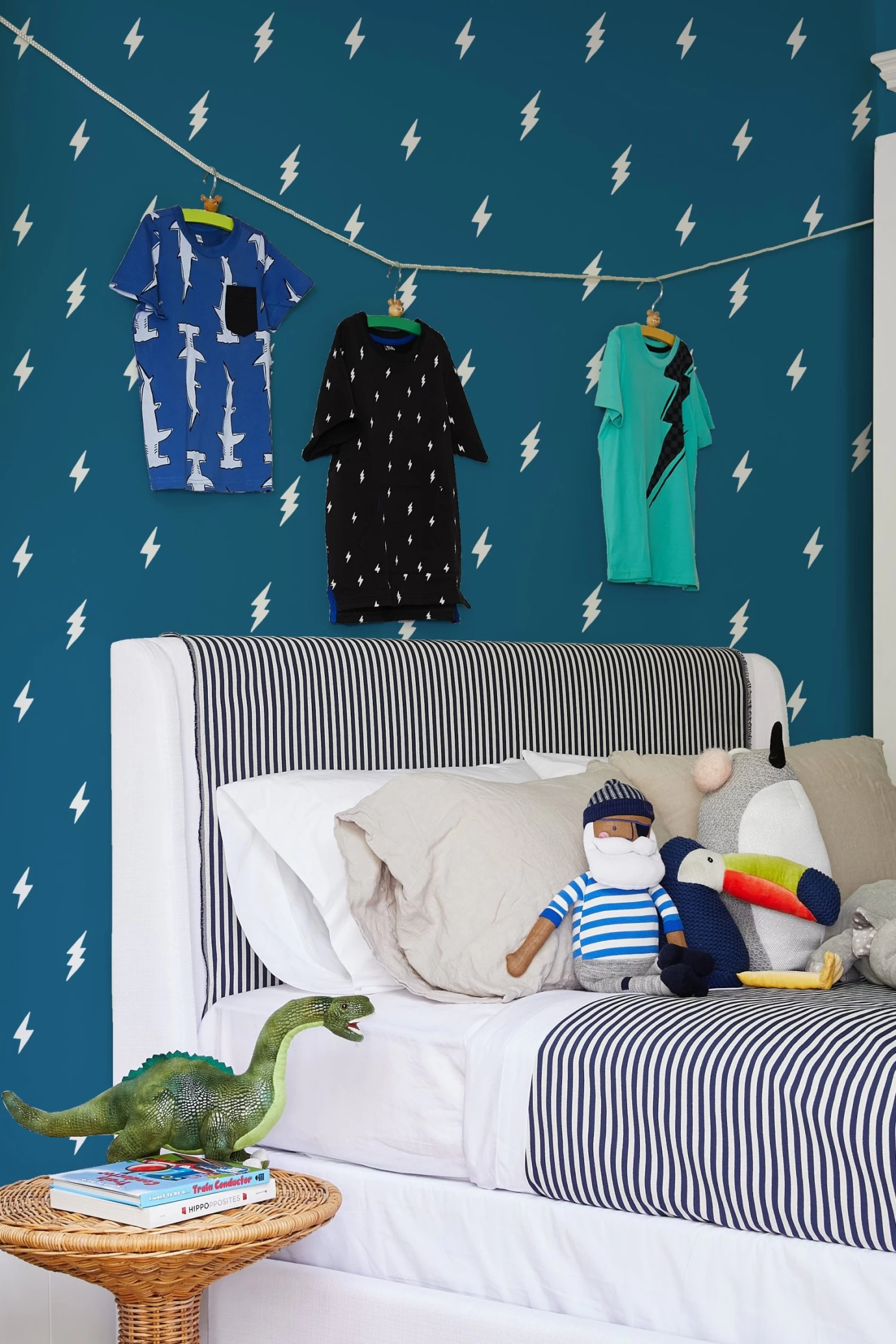 'Zeus Lightning' Wallpaper By Tea Collection - Cadet Blue 4 'Zeus Lightning' Wallpaper By Tea Collection - Cadet Blue - Image 2