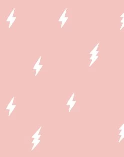 'Zeus Lightning' Wallpaper By Tea Collection - Pink